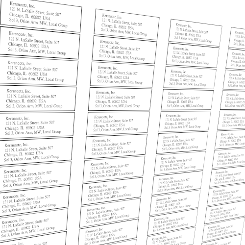 Sample sheet of LabelNation output, fetchingly rotated for maximum mystery.
